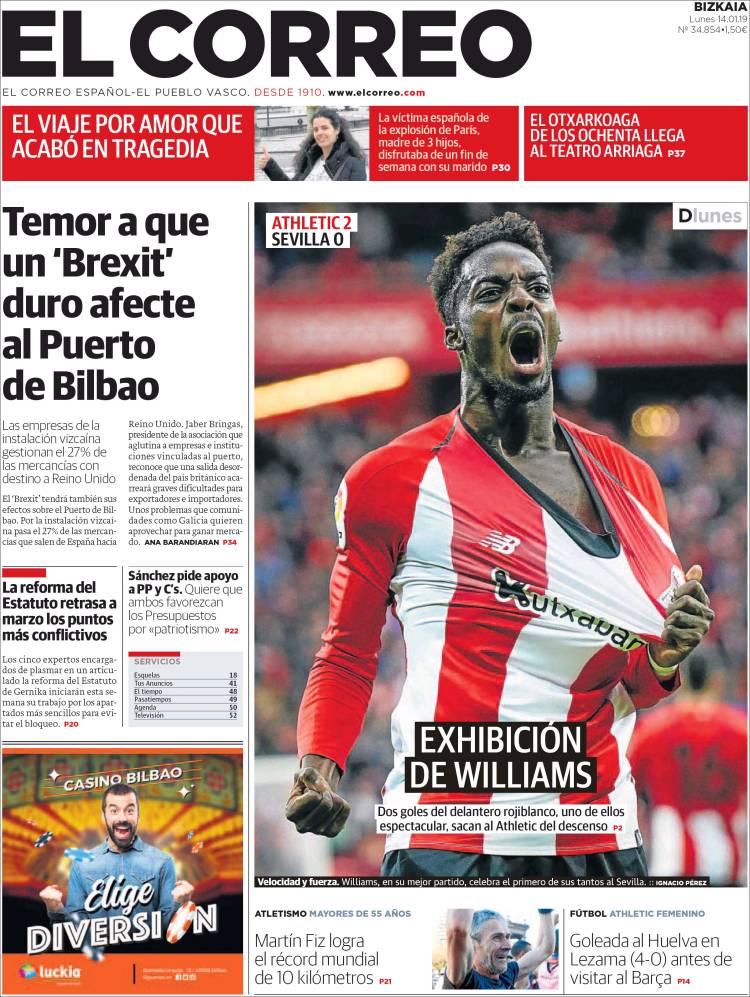 Portada de El Correo (España)