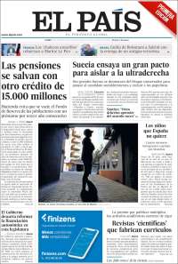 Portada de El País (Spain)