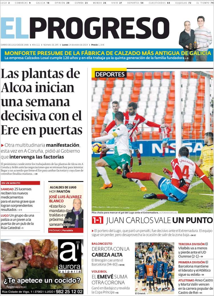 Portada de El Progreso (España)