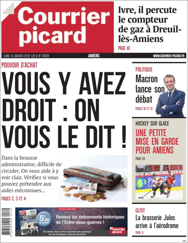Portada de Courrier Picard (Francia)