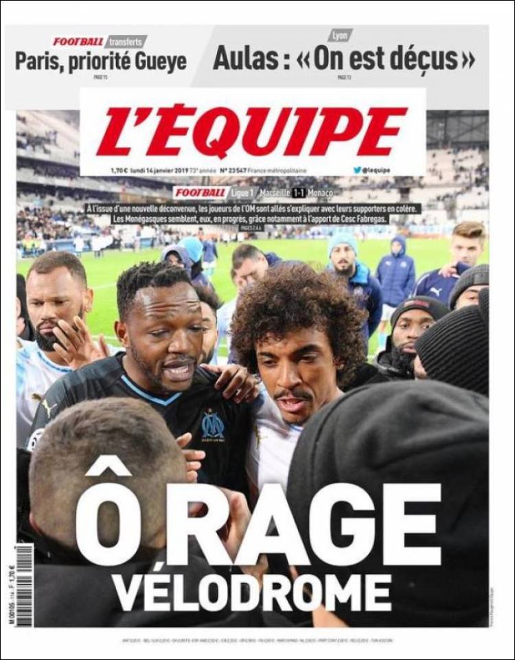 Portada de L'Equipe (Francia)