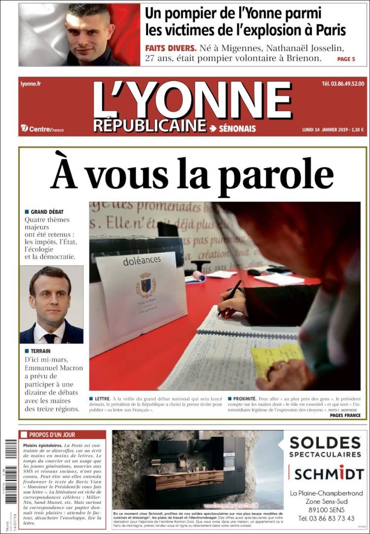Portada de L'Yonne-Républicaine (Francia)