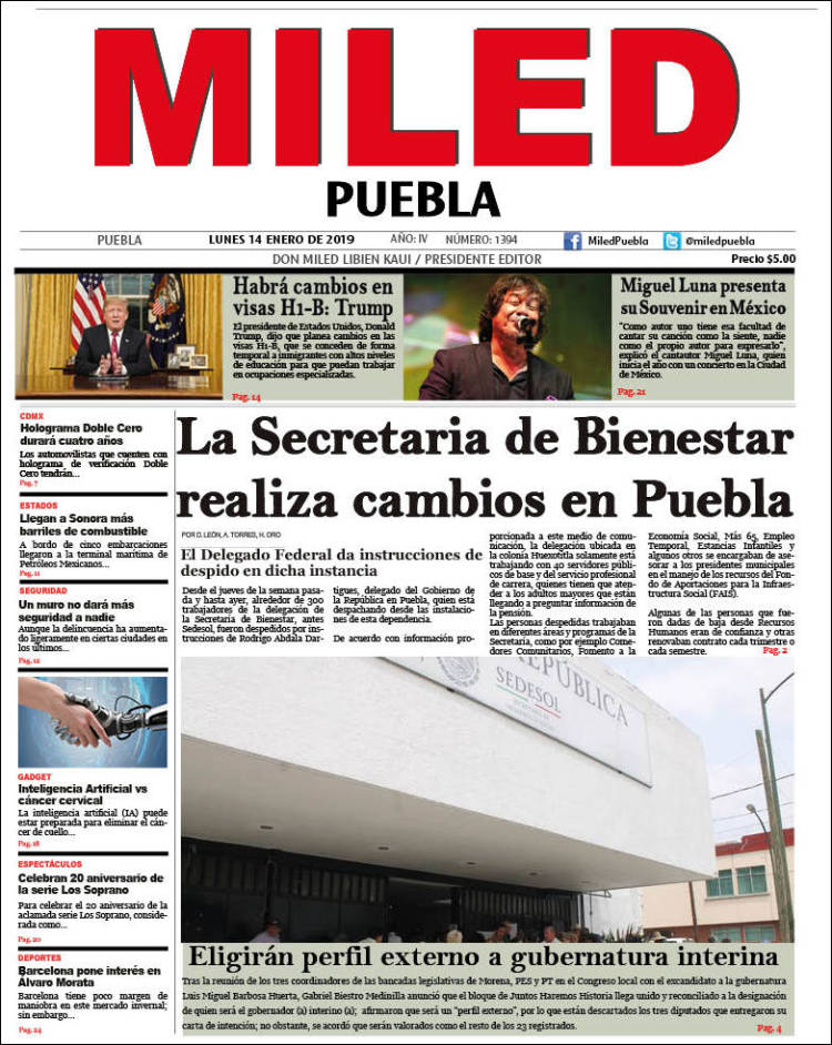 Portada de Miled - Puebla (México)