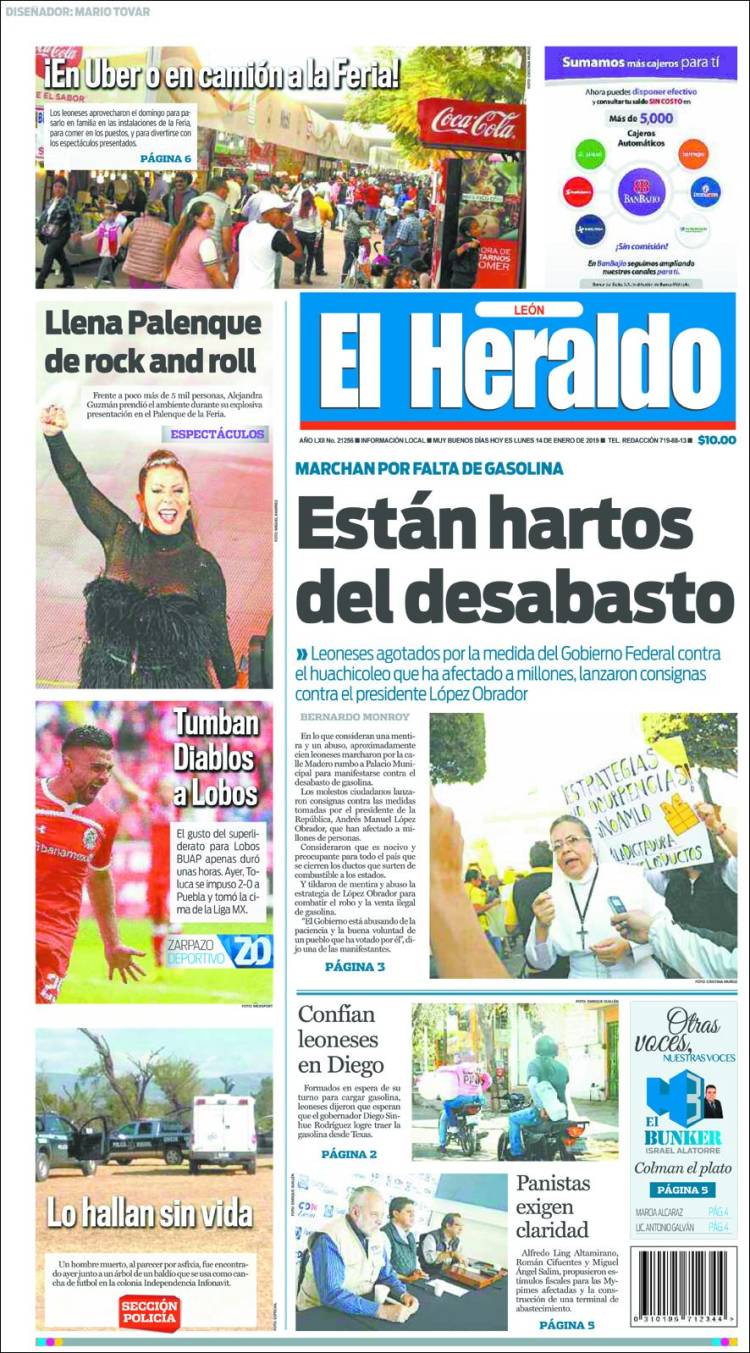 Portada de El Heraldo de León (Mexico)