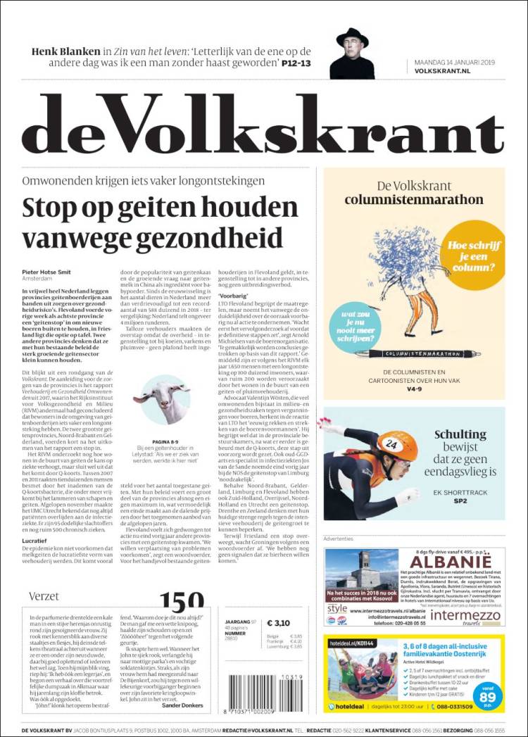 Portada de De Volkskrant (Pa&iacute;ses Bajos)