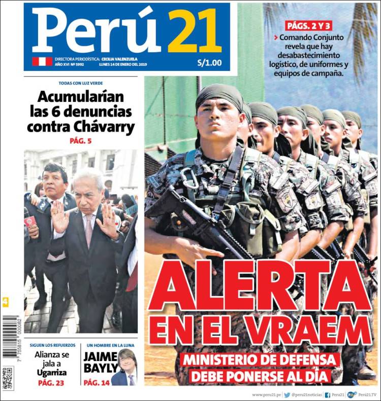 Portada de Perú 21 (Per&uacute;)