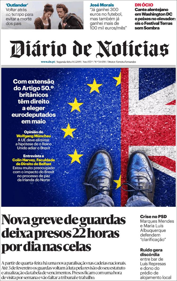 Portada de Diário de Noticias (Portugal)