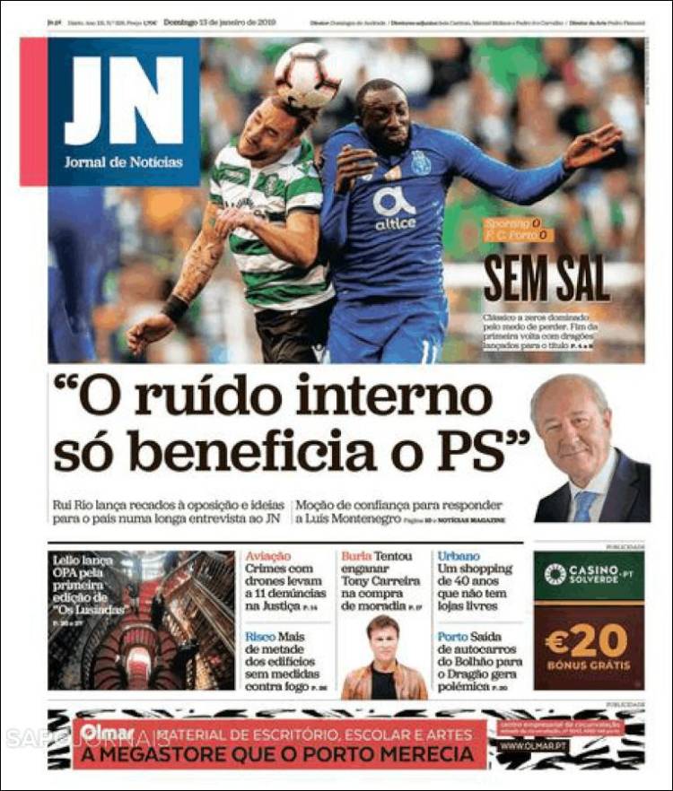 Portada de Jornal de Notícias (Portugal)