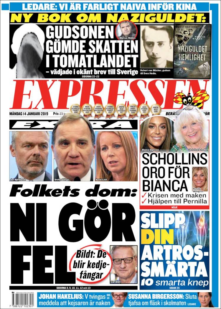 Portada de Expressen (Suecia)