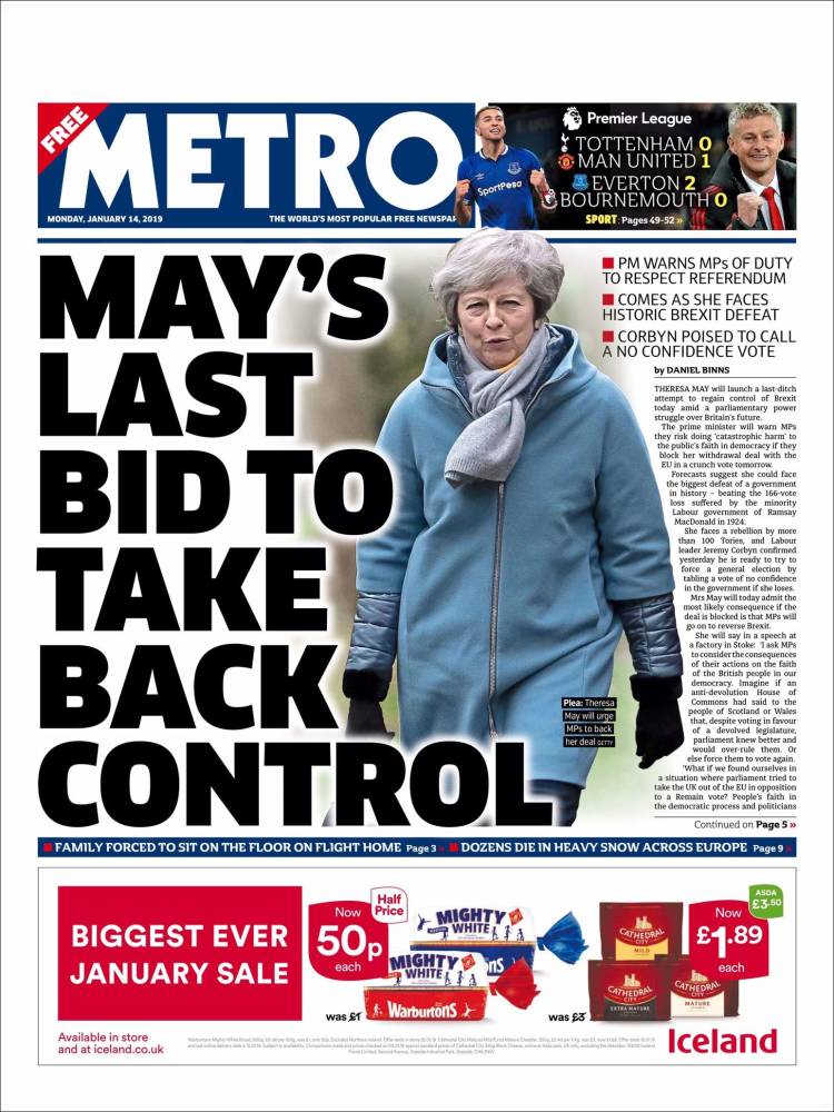 Portada de Metro (Reino Unido)