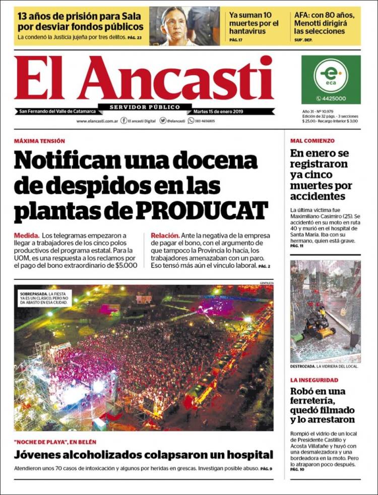 Portada de El Ancasti (Argentina)