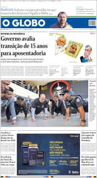 Portada de O Globo (Brasil)