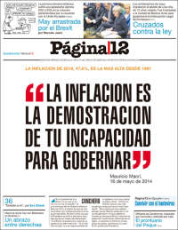 Portada de Página/12 (Argentina)