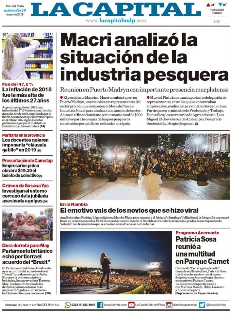 Portada de Diario La Capital - Mar del Plata (Argentina)