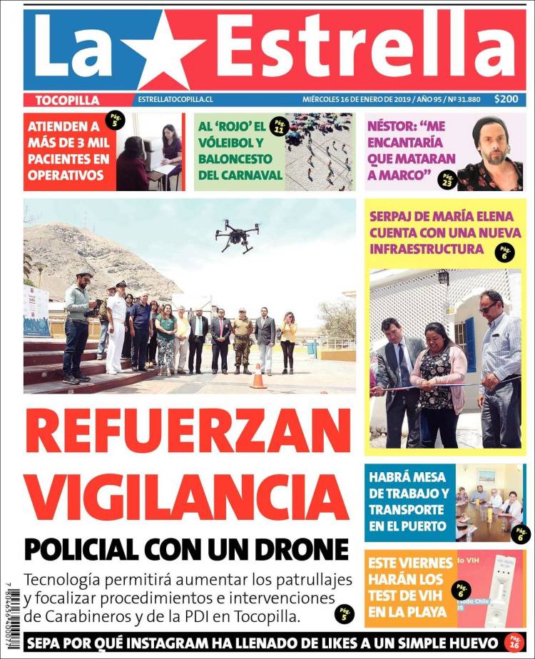 Portada de La Estrella de Tocopilla (Chile)