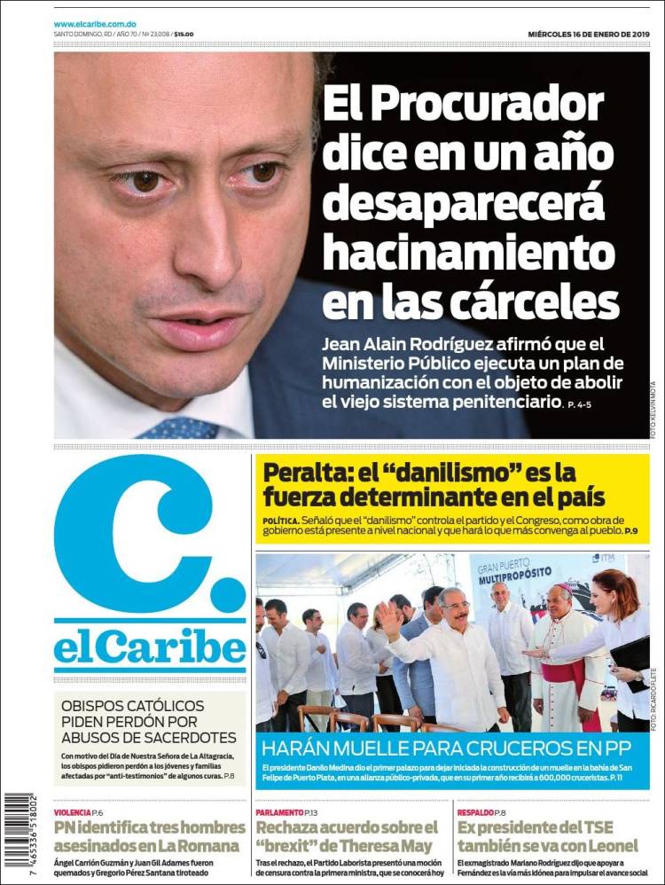 Portada de El Caribe (R. Dominicana)