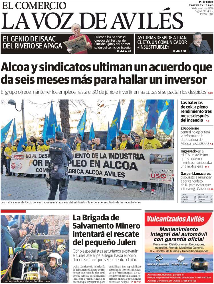 Portada de El Comercio - Avilés (Espa&ntilde;a)