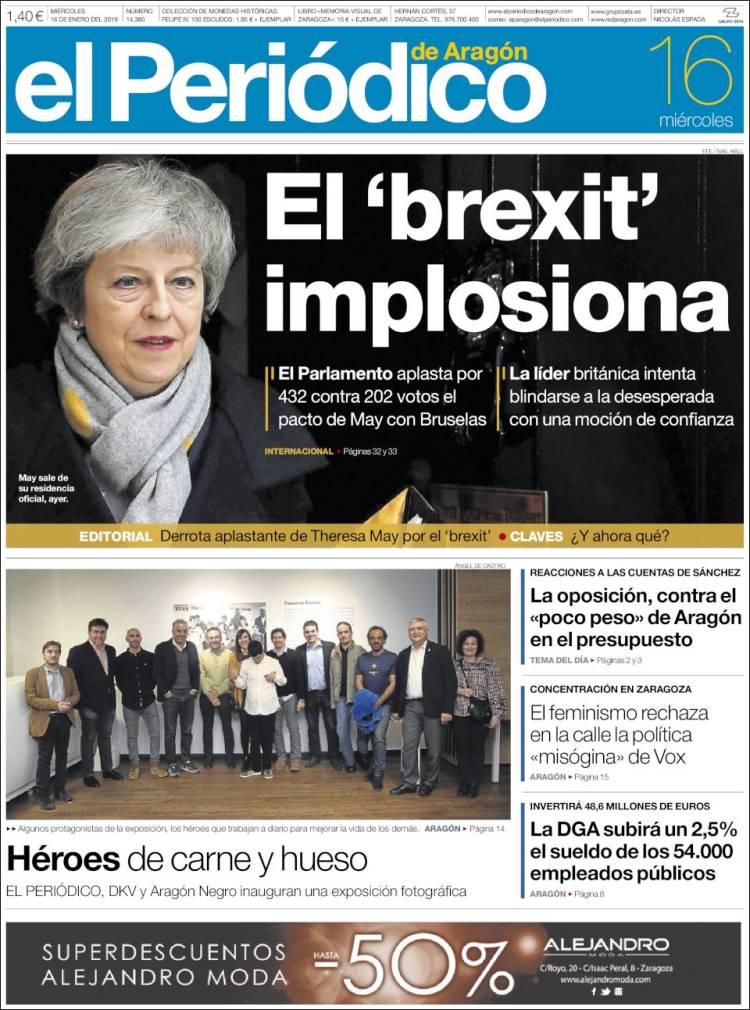 Portada de El Periódico de Aragón (Espa&ntilde;a)
