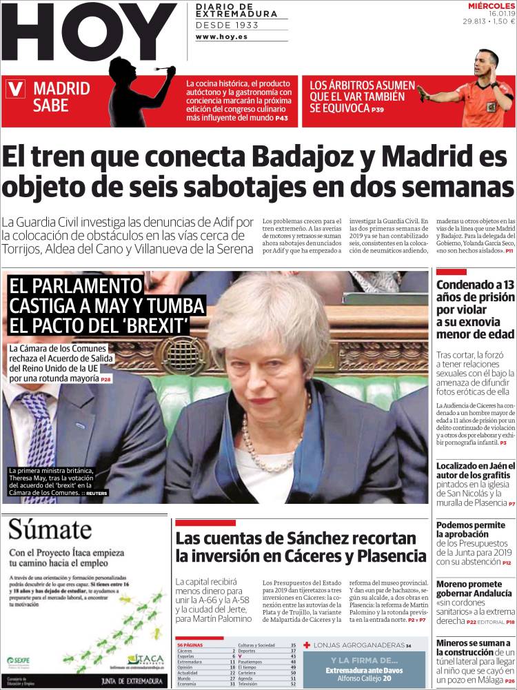 Portada de Hoy - Caceres (Espa&ntilde;a)