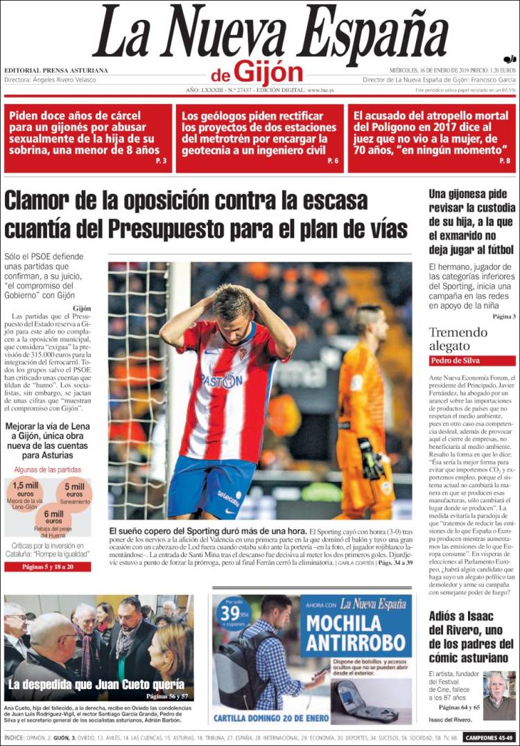 Portada de La Nueva España - Gijón (Espa&ntilde;a)