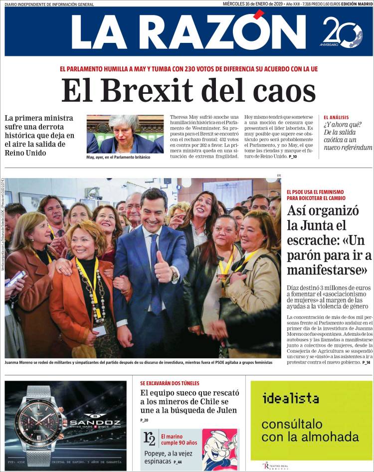 Portada de La Razón (Espa&ntilde;a)