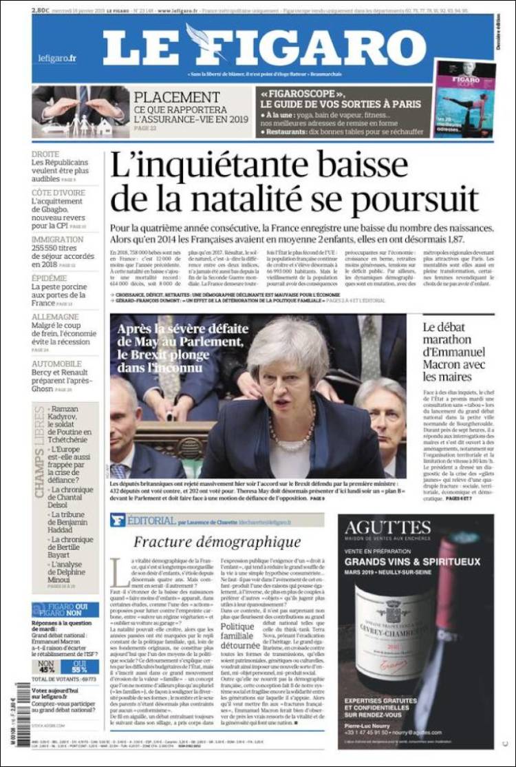 Portada de Le Figaro (Francia)
