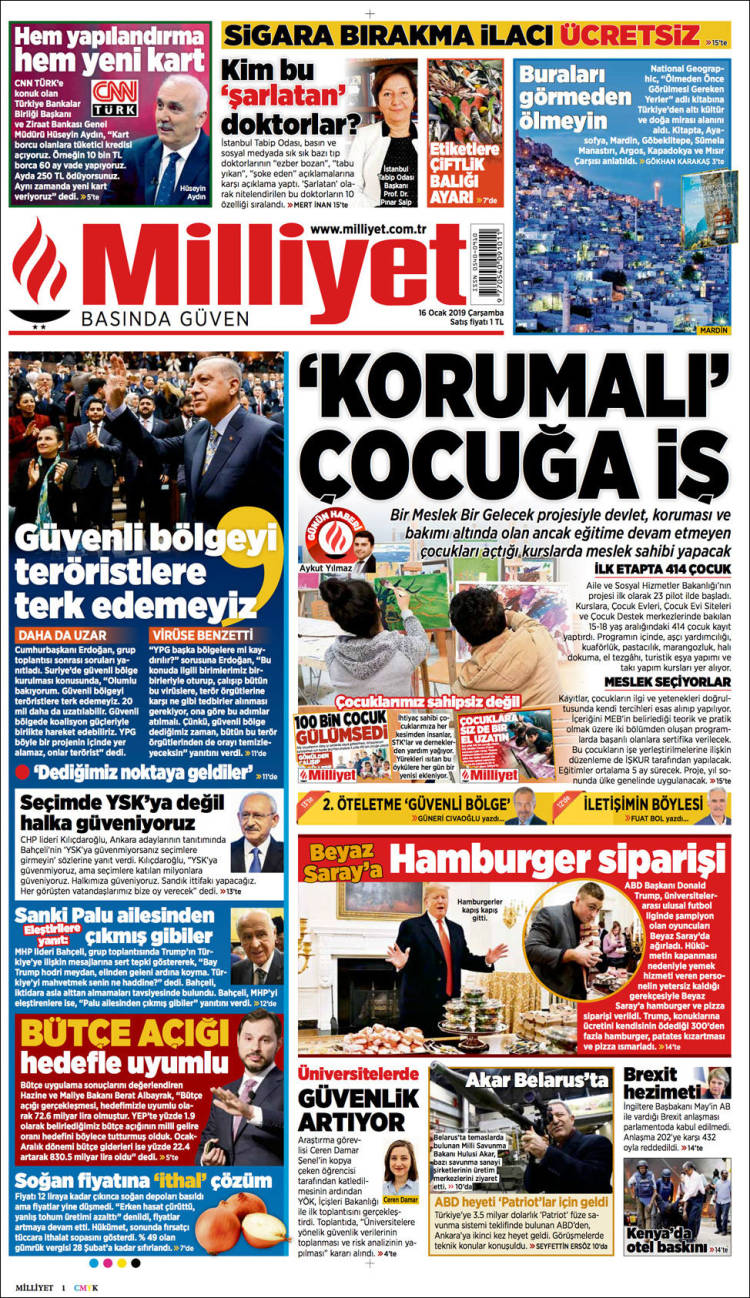 Portada de Milliyet (Turqu&iacute;a)