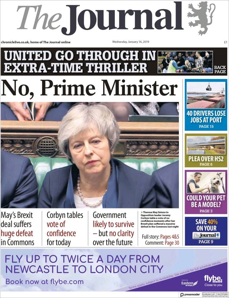 Portada de The Journal (Reino Unido)