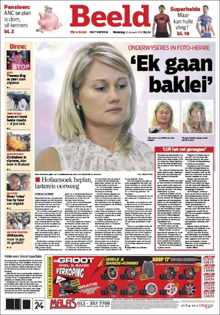 Portada de Beeld (Sud&aacute;frica)