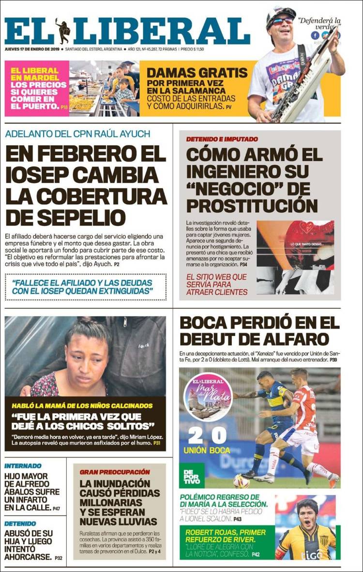 Portada de Diario El Liberal (Argentina)
