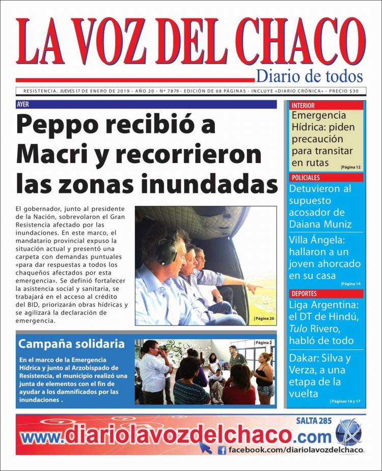 Portada de La Voz del Chaco (Argentina)