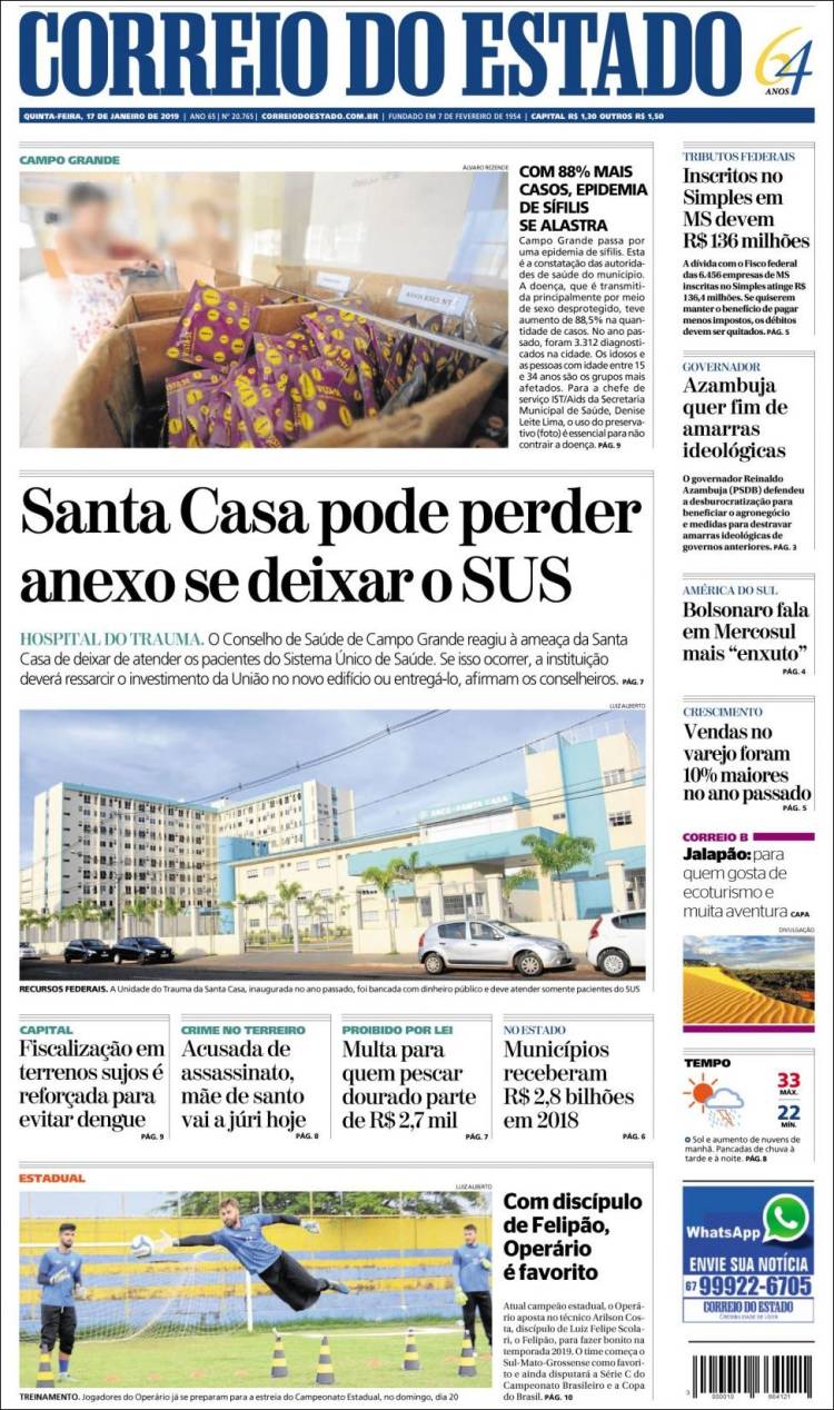 Portada de Correio do Estado (Brasil)