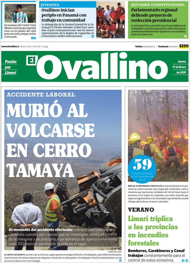 Portada de El Ovallino (Chile)