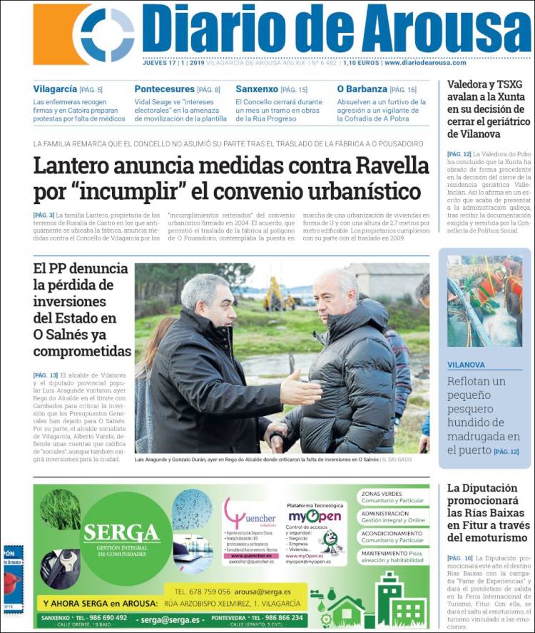 Portada de Diario de Arousa (España)