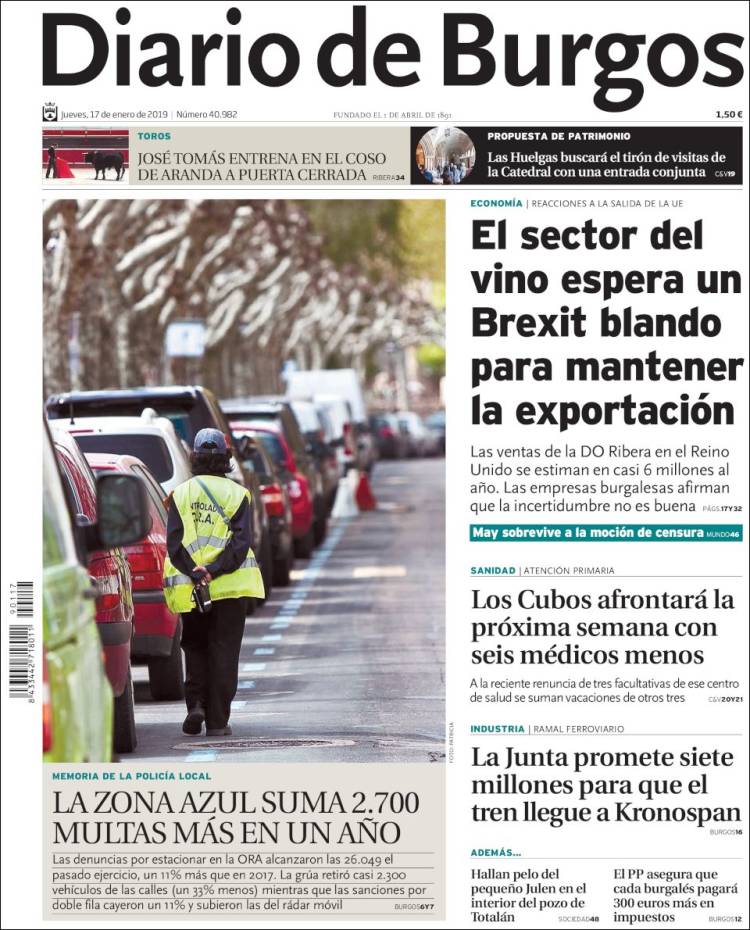 Portada de Diario de Burgos (España)