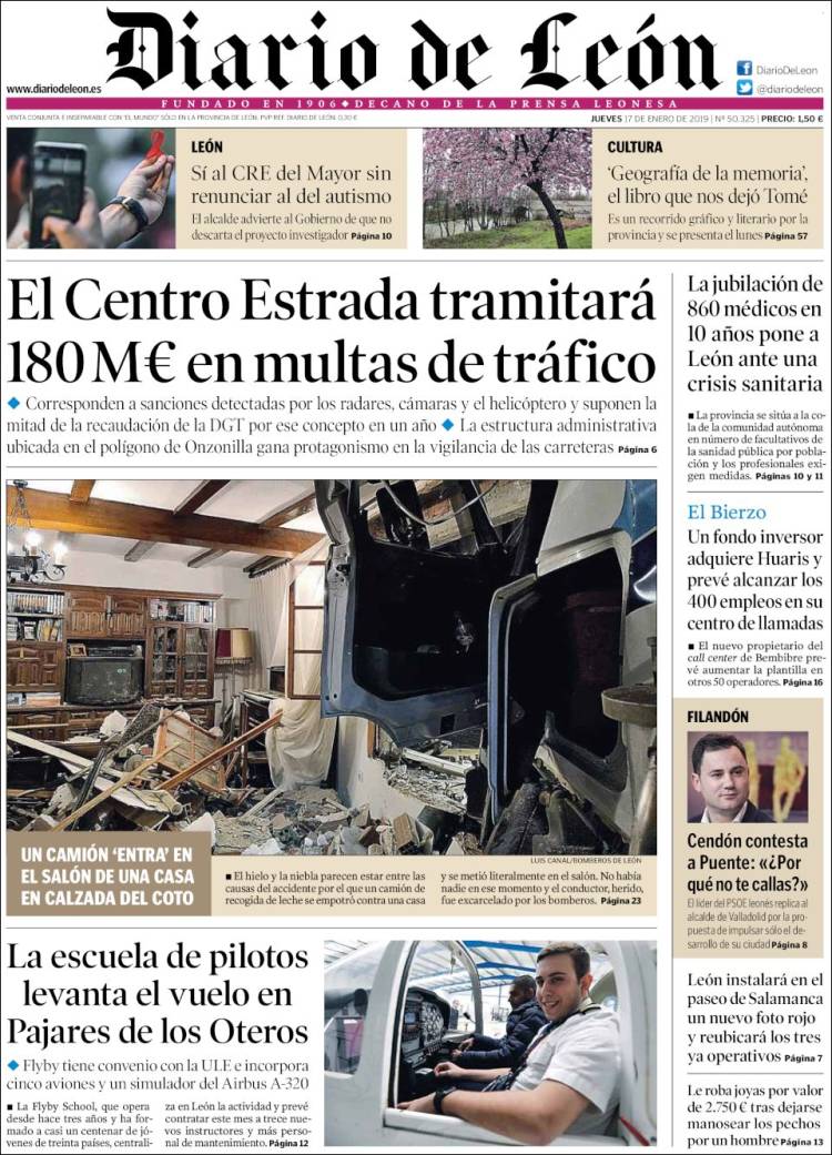 Portada de Diario de León (España)