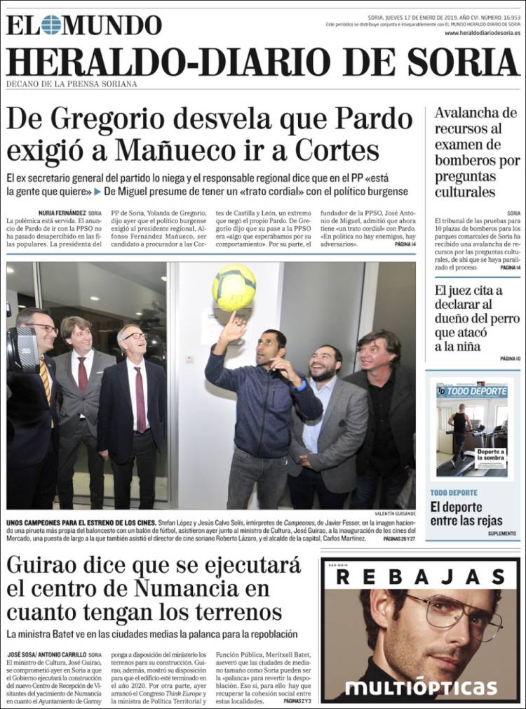 Portada de Diario de Soria (España)