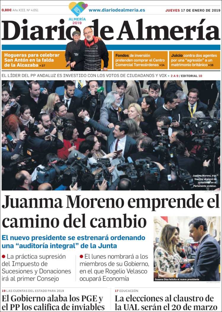 Portada de Diario de Almería (España)