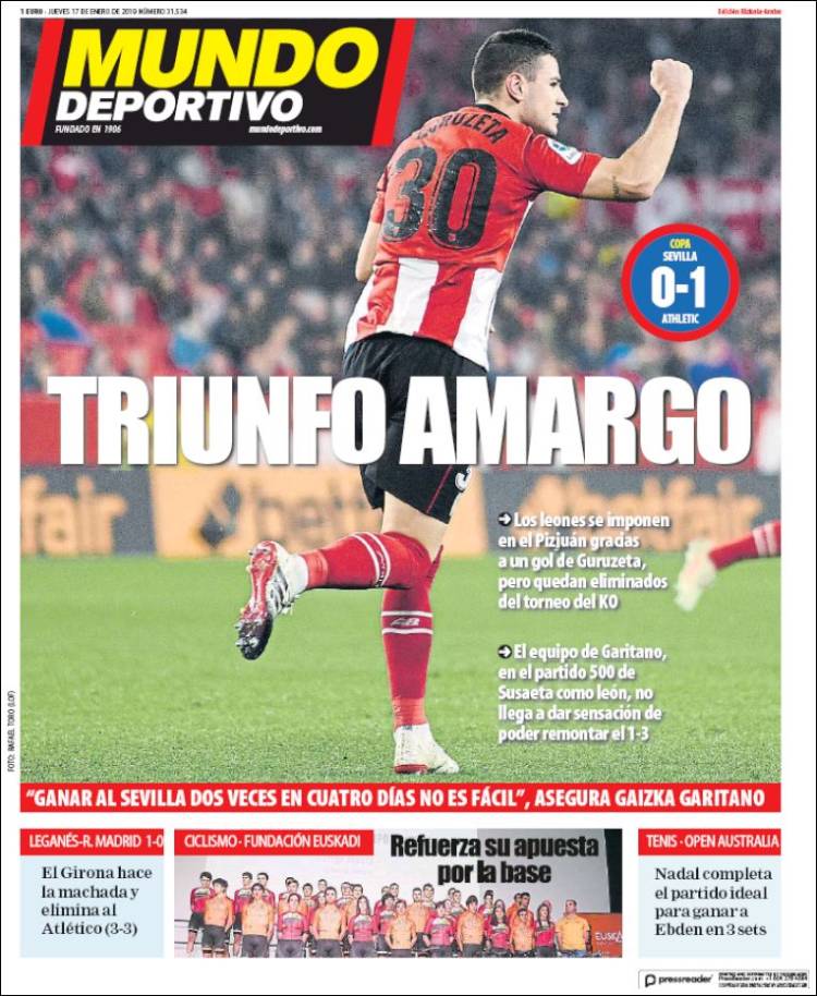 Portada de Mundo Deportivo Bizkaia (España)