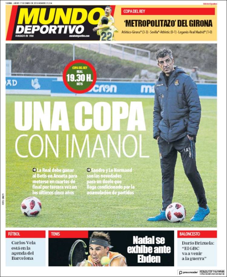 Portada de Mundo Deportivo Gipuzkoa (España)