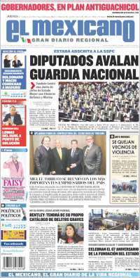Portada de El Mexicano - El Gran Diario Regional (México)