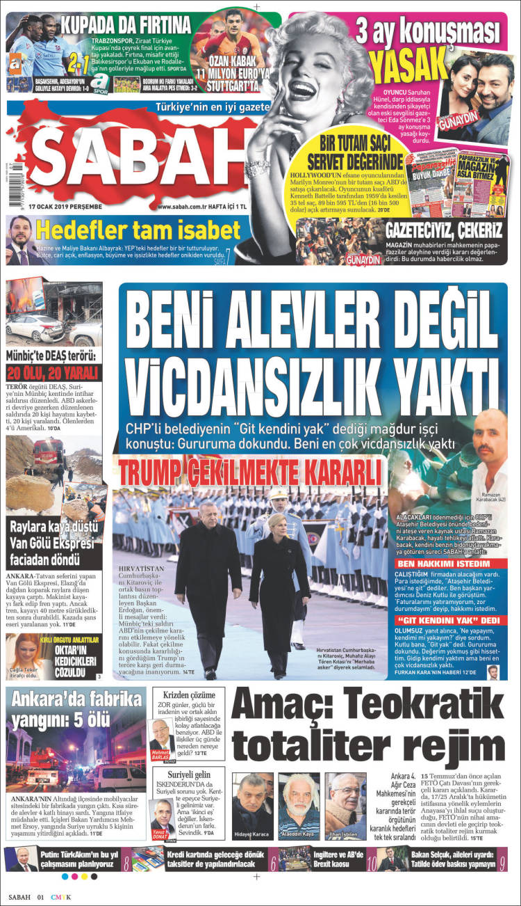Portada de Sabah (Turqu&iacute;a)