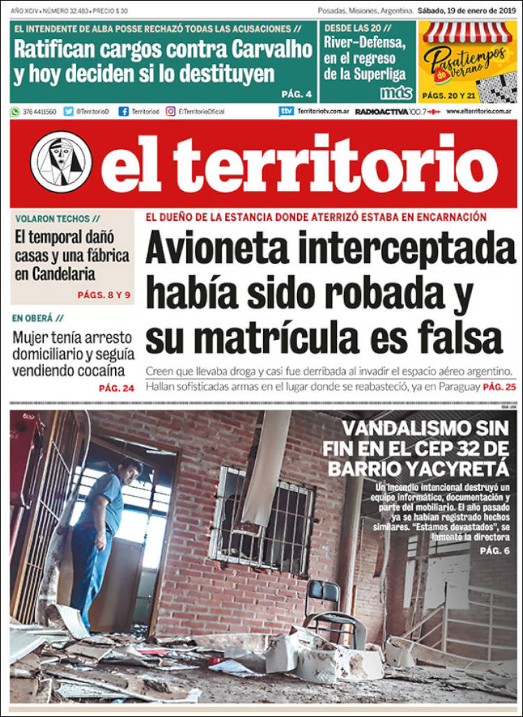 Portada de El Territorio (Argentina)