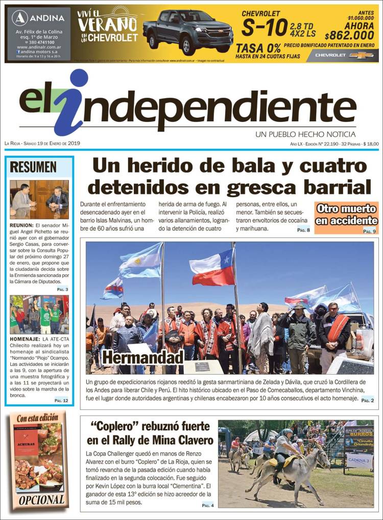 Portada de El Independiente (Argentina)