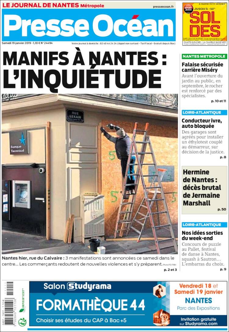 Portada de Presse Ocean (Francia)