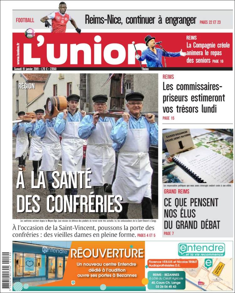 Portada de L'Union (Francia)