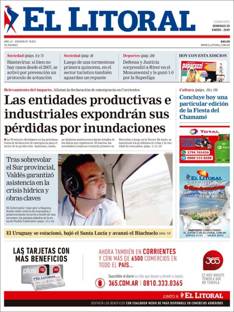 Portada de El Litoral Corrientes (Argentina)