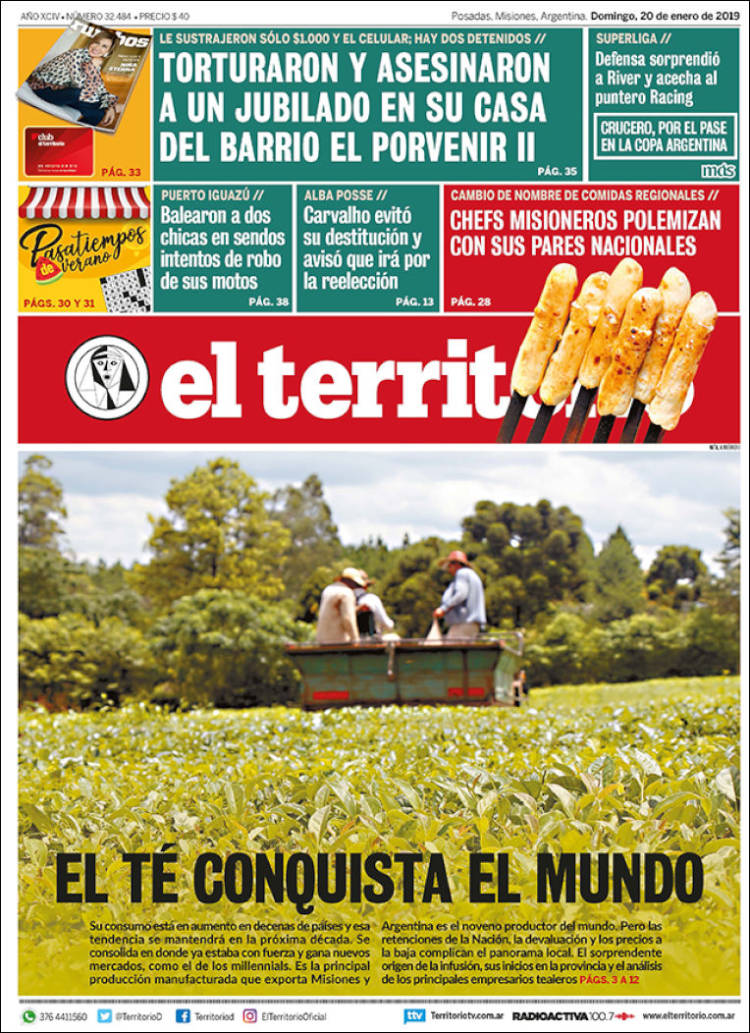 Portada de El Territorio (Argentina)