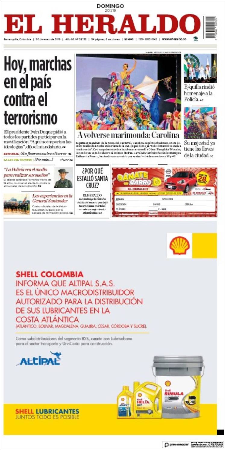 Portada de El Heraldo (Colombia)