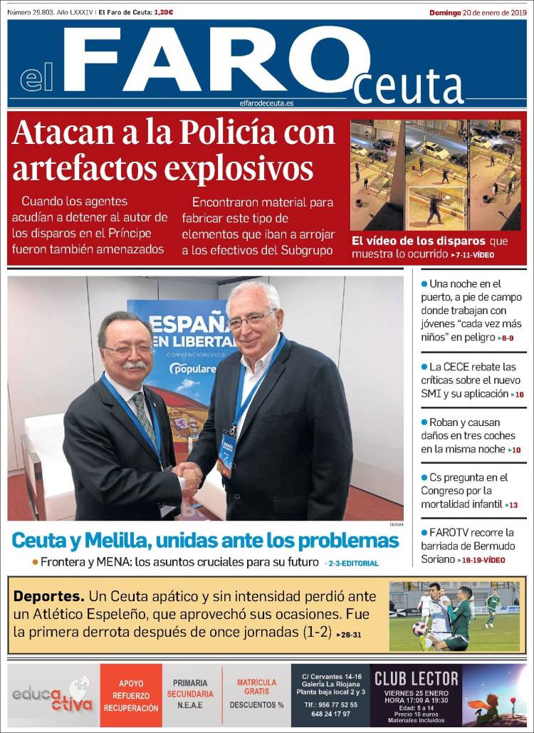 Portada de El Faro de Ceuta (Espa&ntilde;a)